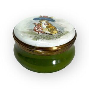 Vintage Beatrix Potter Benjamin Bunny Enamel Trinket Box Crummels & Co London
